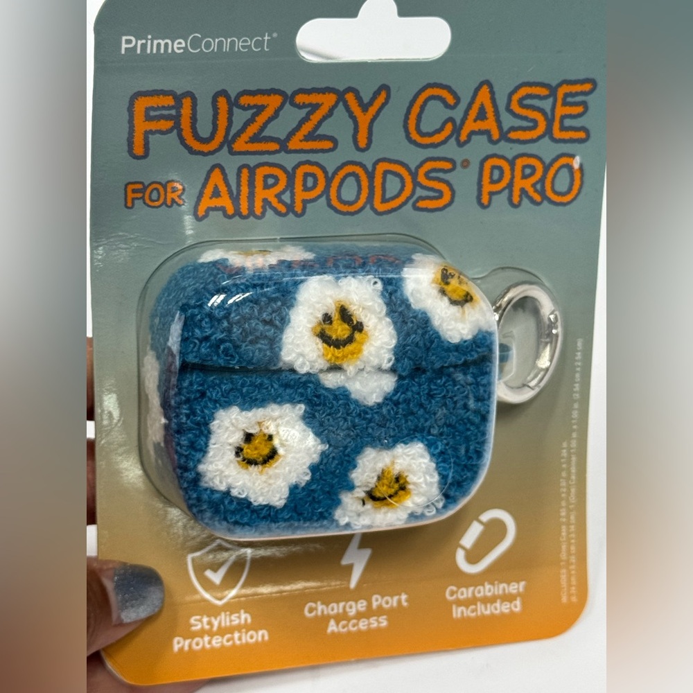 Fuzzy Blue Floral Case for AirPods Pro